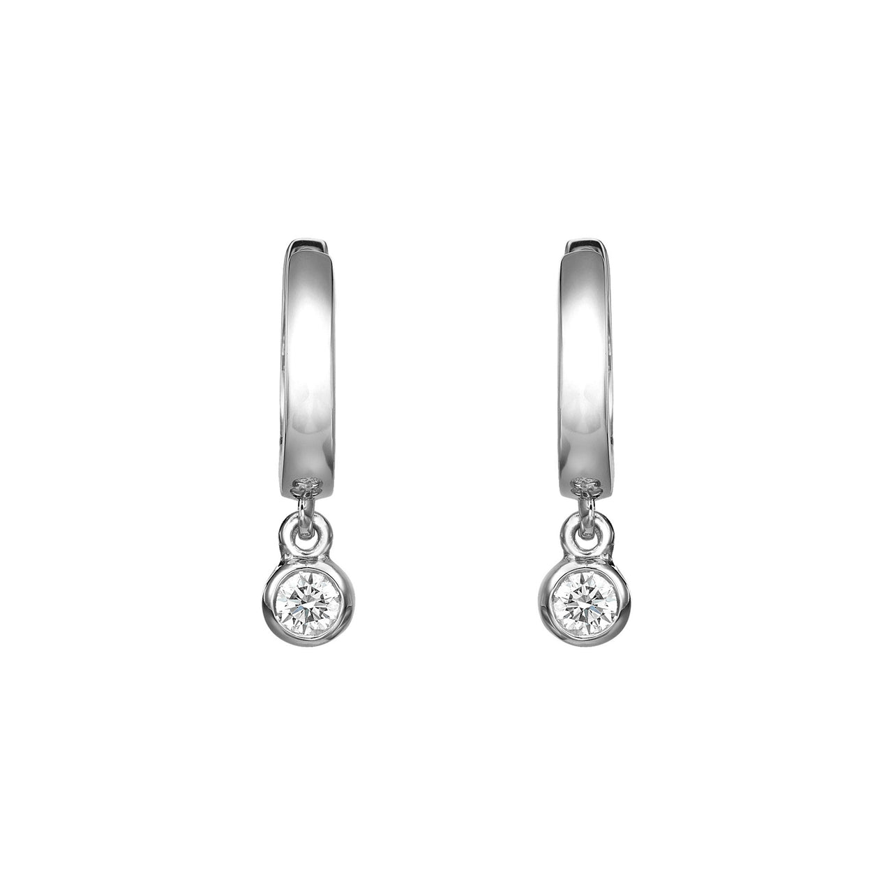 Gold Round Dangle Huggie Hoops