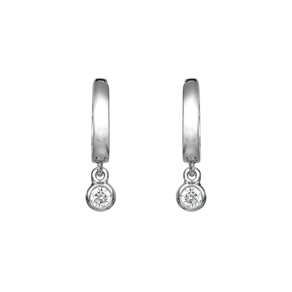 Gold Round Dangle Huggie Hoops