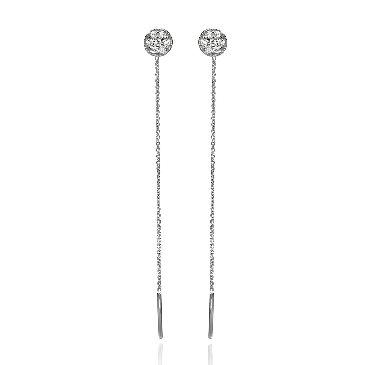 White Gold Chain Earrings