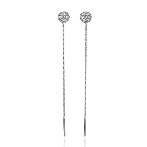 White Gold Chain Earrings