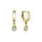 Gold Pear Dangle Huggie Hoops