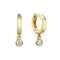 Gold Round Dangle Huggie Hoops