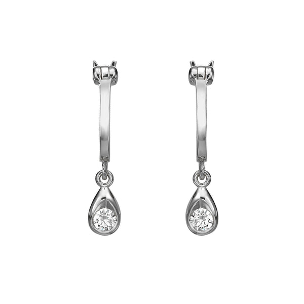 Pear Dangle Hoop Earrings