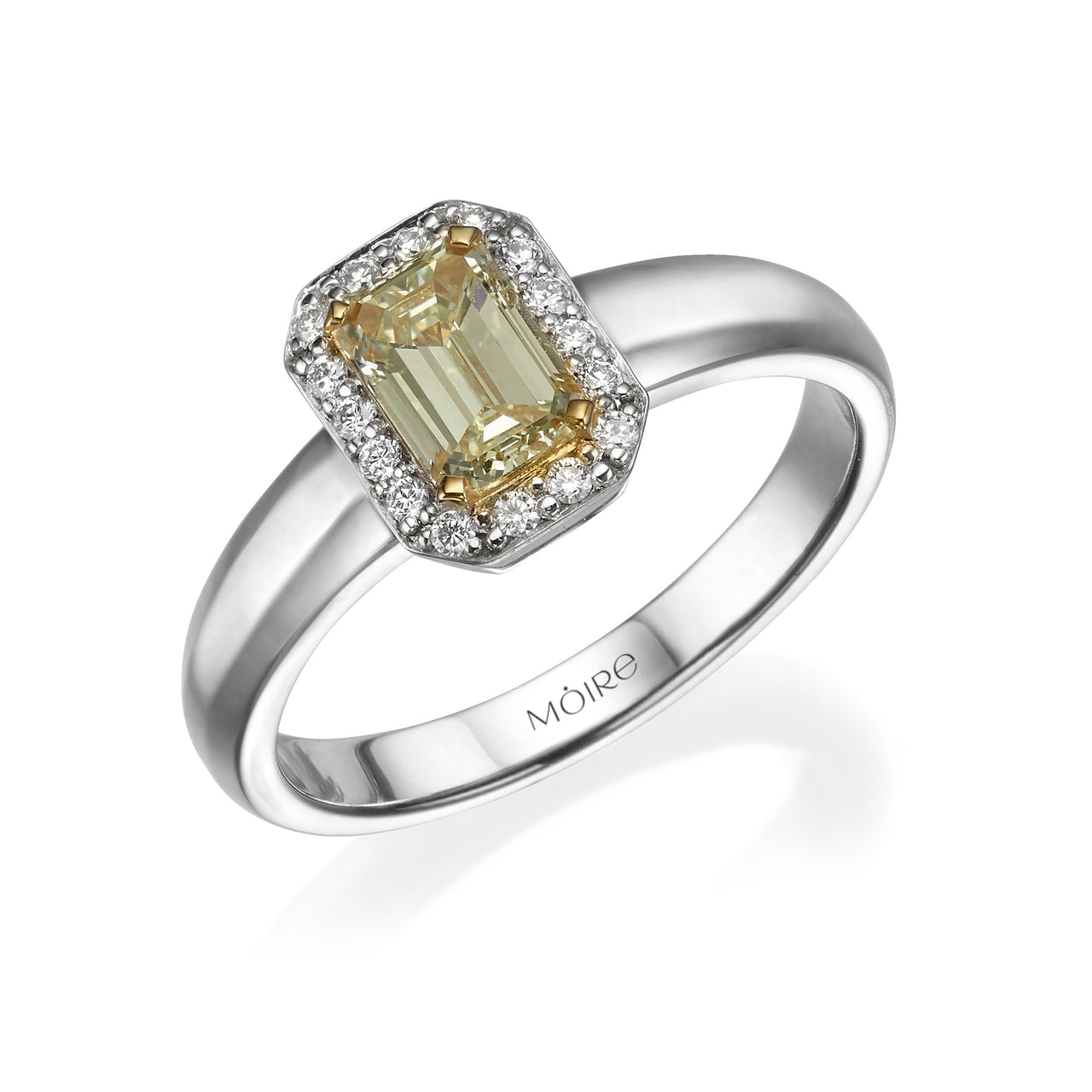 Emerald Cut Yellow Diamond Ring