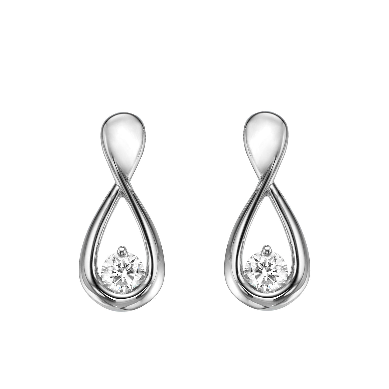 Infinity White Gold Diamond Earrings