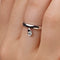 Gold Diamond Pear Charm Ring