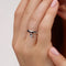 Gold Diamond Pear Charm Ring