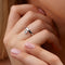 Gold Diamond Pear Charm Ring