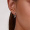 White Gold Heart Dangle Earrings