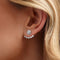 White Gold Ear Jacket Studs with Diamonds (Sizes S - M and L)