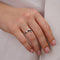 Gold Diamond Pear Charm Ring
