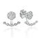 White Gold Ear Jacket Studs with Diamonds (Sizes S - M and L)