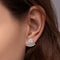 White Gold Ear Jacket Studs with Diamonds (Sizes S - M and L)