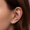 White Gold Ear Jacket Studs with Diamonds (Sizes S - M and L)