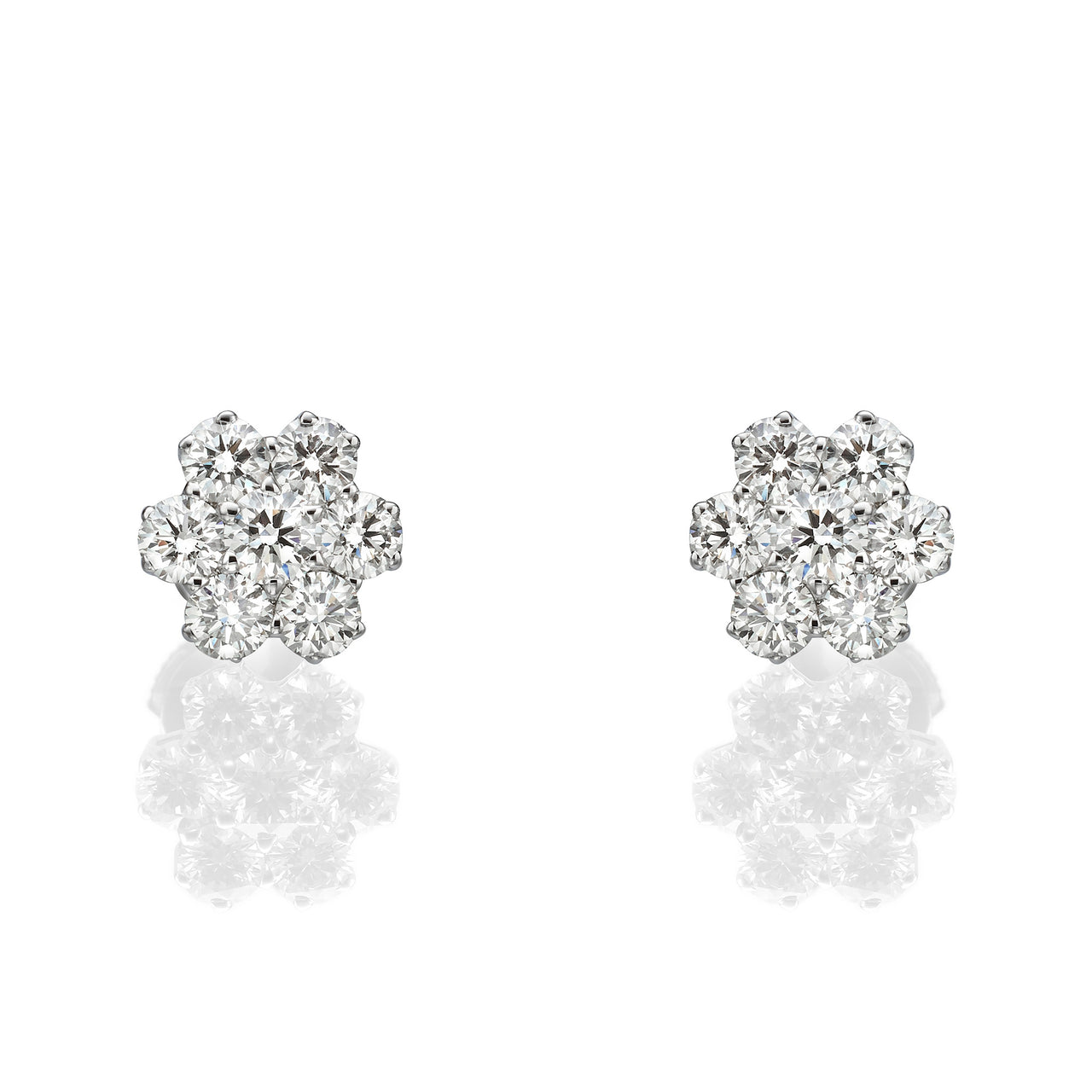 White Gold Diamond Snowflake Earrings