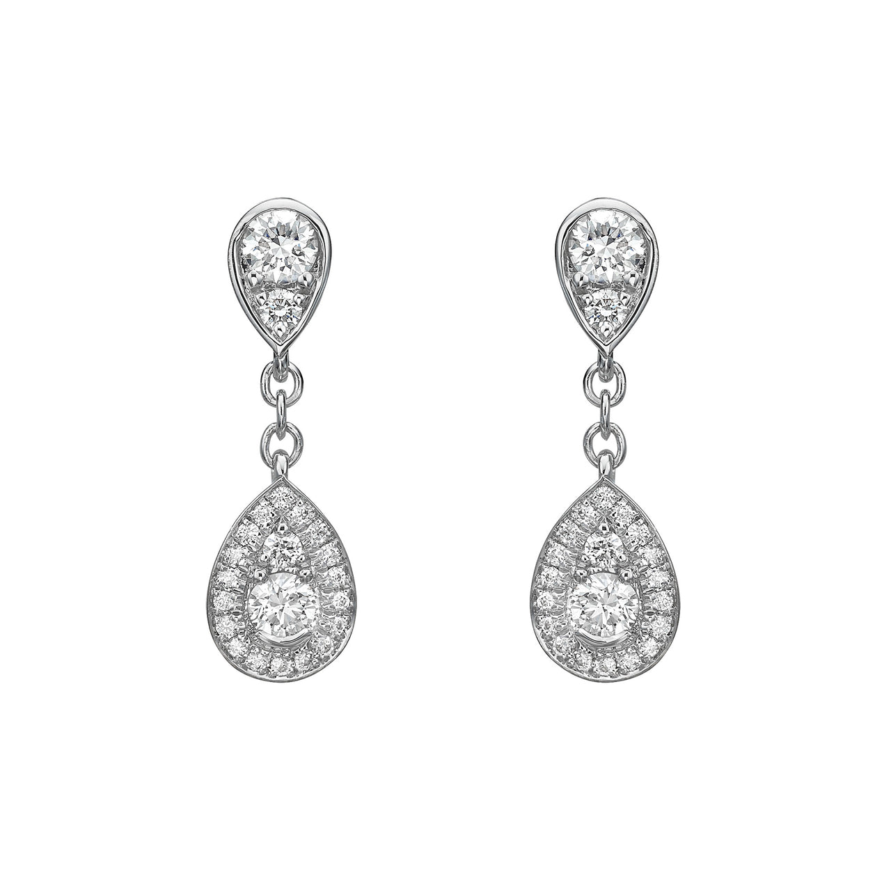 Diamond Pear Dangle Earrings