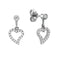 White Gold Heart Dangle Earrings