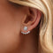 White Gold Ear Jacket Studs with Diamonds (Sizes S and L)